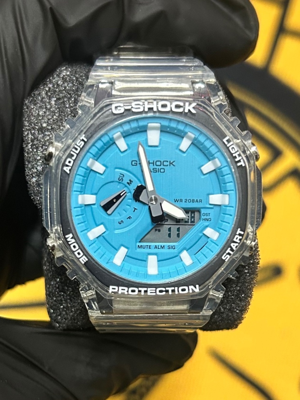 🤍🩵 CASIO G-SHOCK – CLEAR / SKY BLUE – TRANSPARENT CUSTOM BUILD 🩵🤍